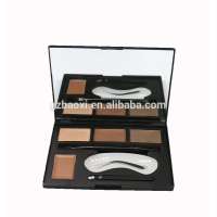 Private label 4 color eyebrow kit with brush and stenils